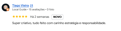 Avaliação de cliente no Google